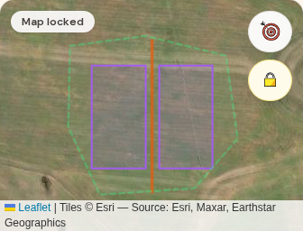 Boundary (dashed), the cross fence (orange), and reference cells on the permanent map.